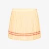 Serif Contrast-piping Stretch-woven Mini Skirt -Mode Charm Shop R04205029 ALMOND M