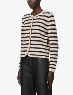 Rag & Bone Nancy Round-neck Wool-blend Cardigan -Mode Charm Shop R04205754 OATMEAL ALT02
