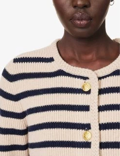 Rag & Bone Nancy Round-neck Wool-blend Cardigan -Mode Charm Shop R04205754 OATMEAL ALT04